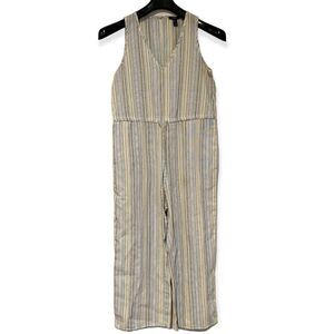 Drew Anthropologie Blue Multicolor Striped Drawstring Jumpsuit Size XS